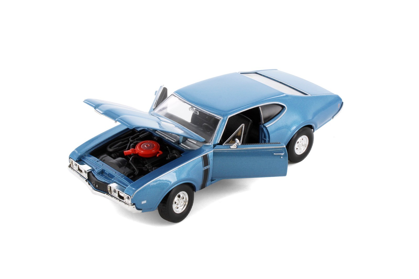 BOX OF 4 1968 OLDSMOBILE 442 HARDTOP ASSORTMENT 1/24 DIECAST CAR WELLY 24024/4D