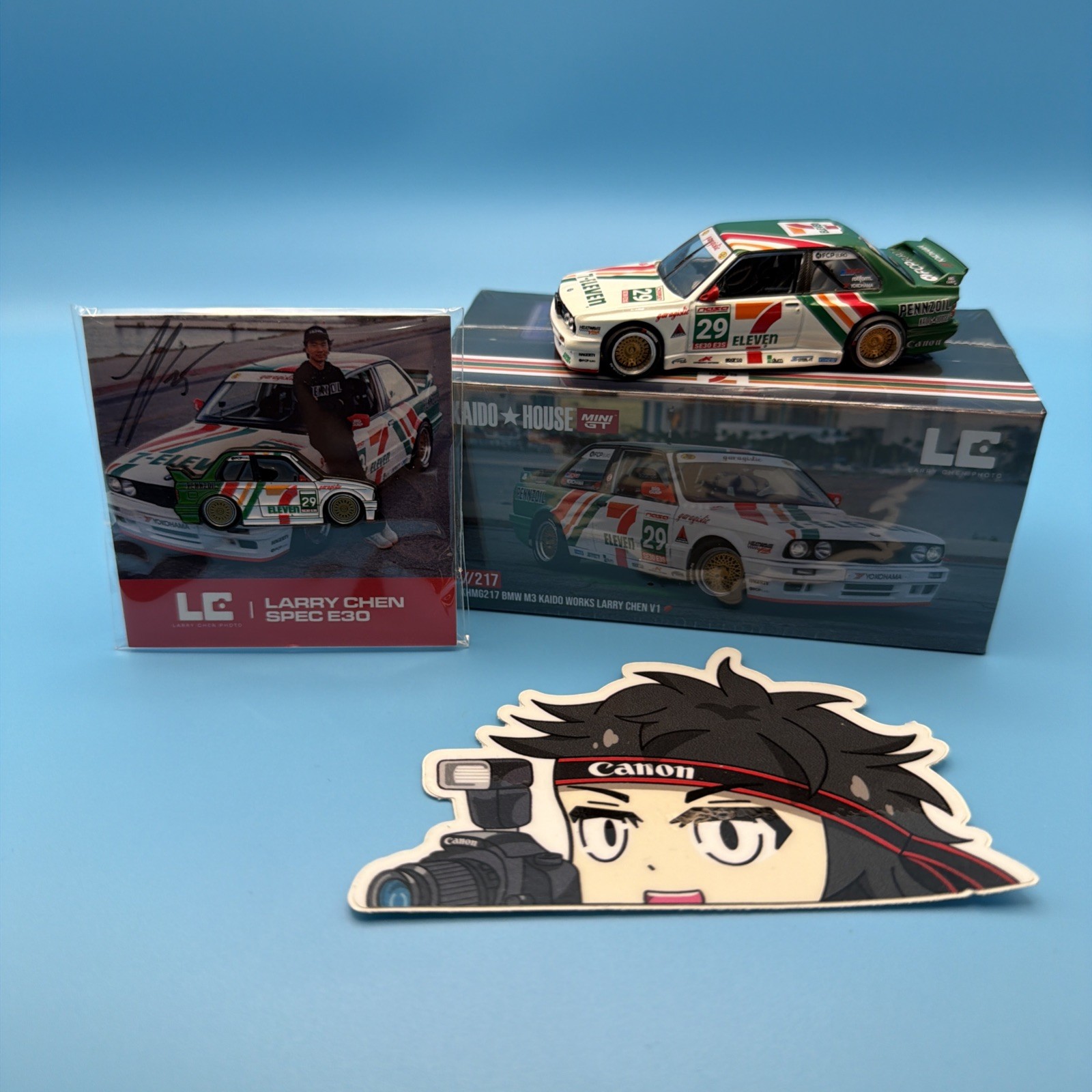 2025 Larry Chen Signed LEEN CUSTOMS PIN with Kaido House 7-ELEVEN 1984 BMW E30