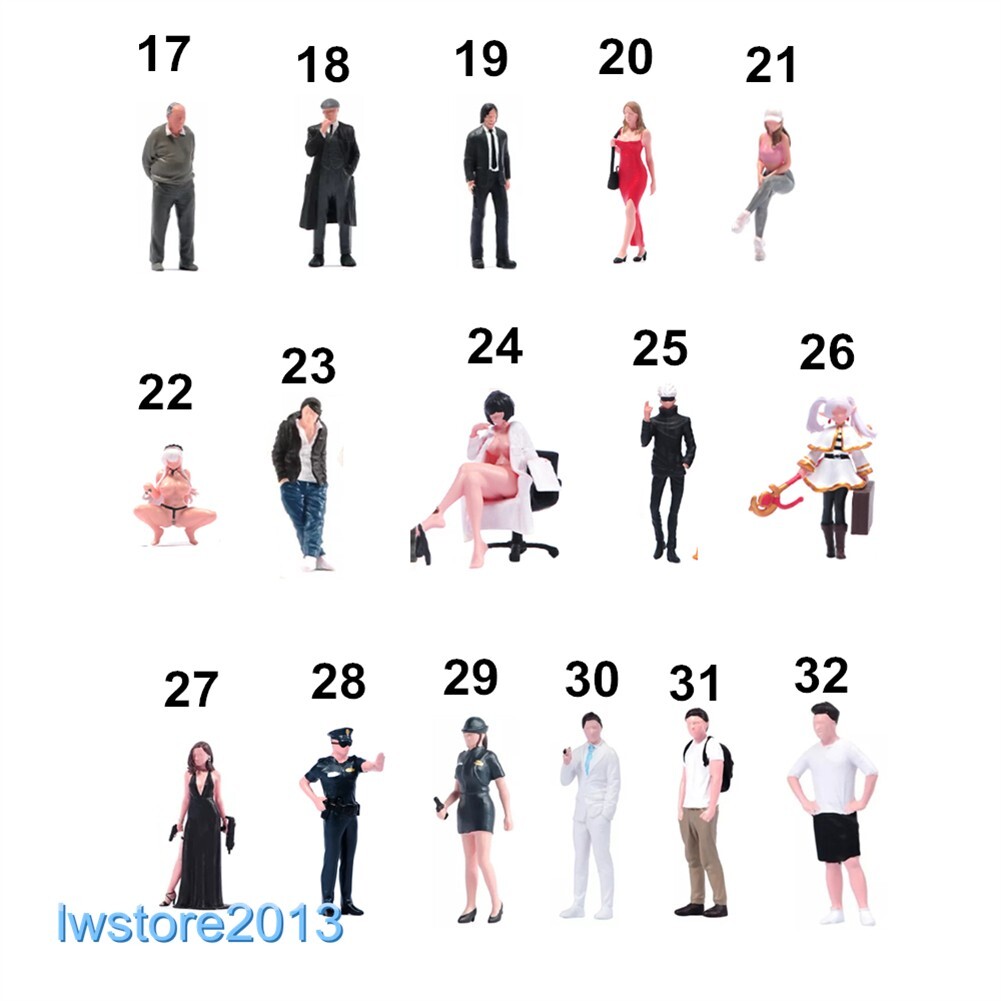 1/64 Girl Man Female Male Scene Props Miniatures Figures Model For Cars Vehicles