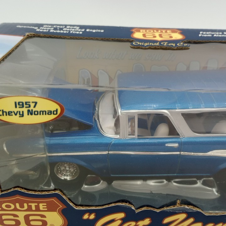 Route 66 Get Your Kicks 1957 Chevy Nomad Blue 1:24 Die-Cast NEW w BOX WEAR ©2001