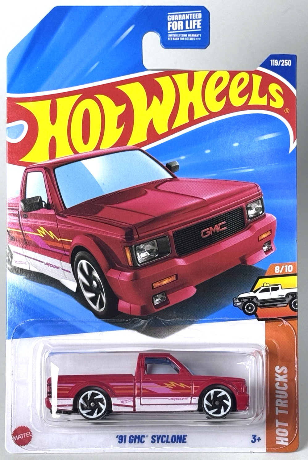 Hot Wheels ‘91 GMC Syclone Red HW Hot Trucks 8/10 119/250