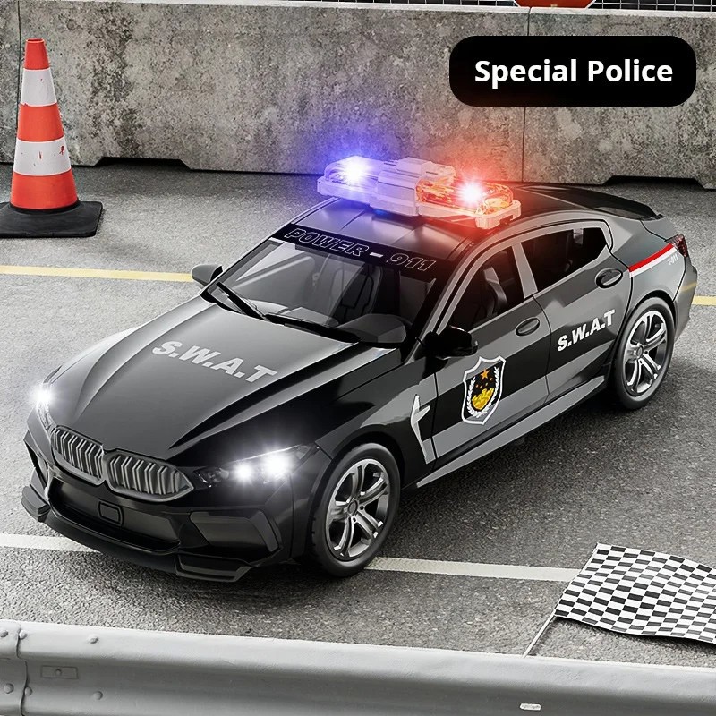 1:32 Simulation M8 Police Car Car Model Car With Sound and Light High Simula
