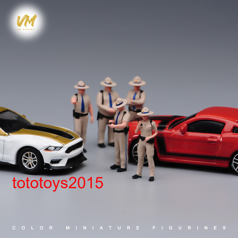 1/64 1/87 1/72 US Patrol Police Men Lady Scene Miniature Figures Doll Model Toy