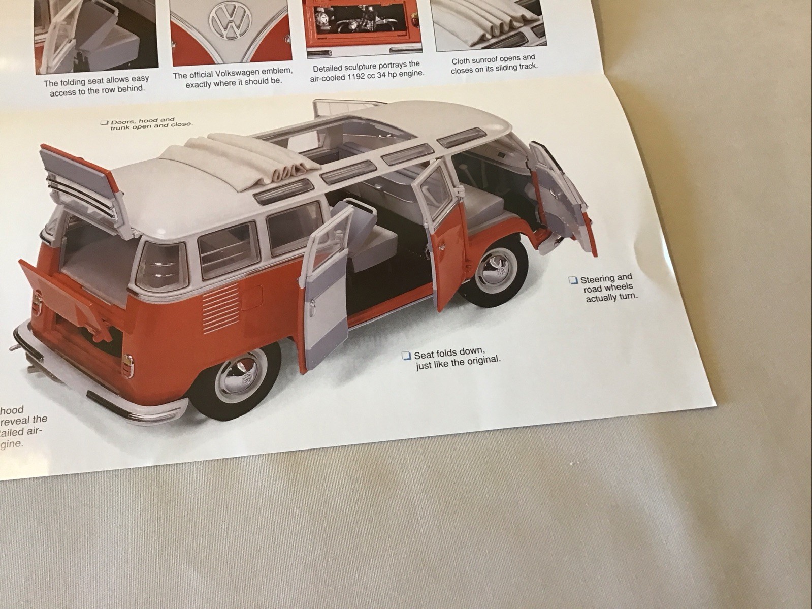 Franklin Mint 1962 Volkswagen Microbus Rare Brochure Paperwork Only 1:24