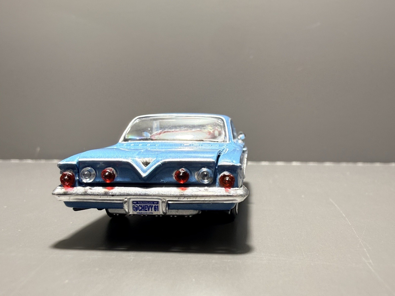 1961 61 Chevy Impala SS 409 Blue Opening Hood & Trunk 1/64 Scale