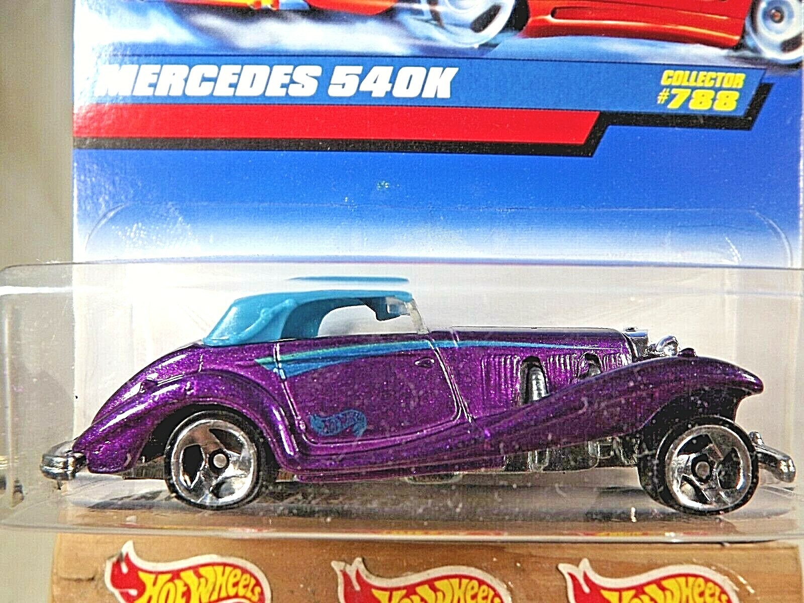 1997 Hot Wheels Mainline/Collector #788 MERCEDES 540K Purple w/3 Spoke Variation