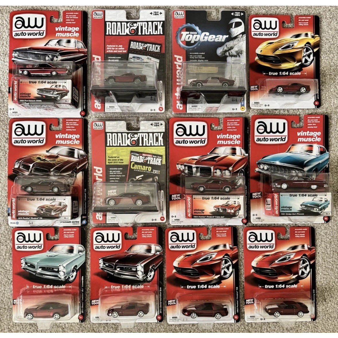 AutoWorld Auto World Ultra Ruby Red’s Chase AW Lot Of 22 Diecast Collector Cars