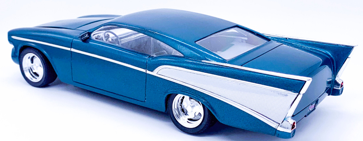 57 Chevy Classic Custom Concept Hot Rod Race55Promo Car Carousel BLU 124 118 112