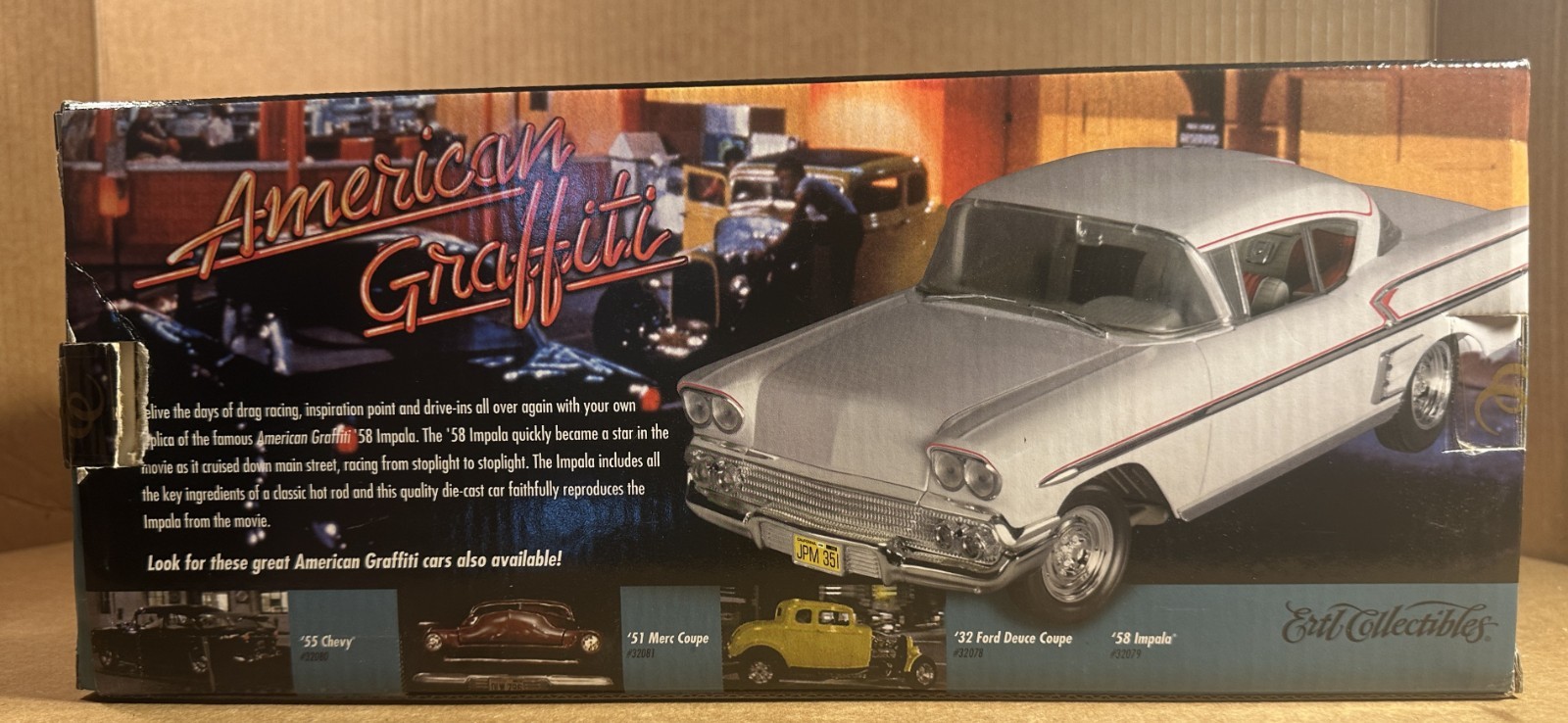 ERTL 1/18 1958 Chevrolet Bel-Air Custom Coupe, White,From American Graffiti Mov