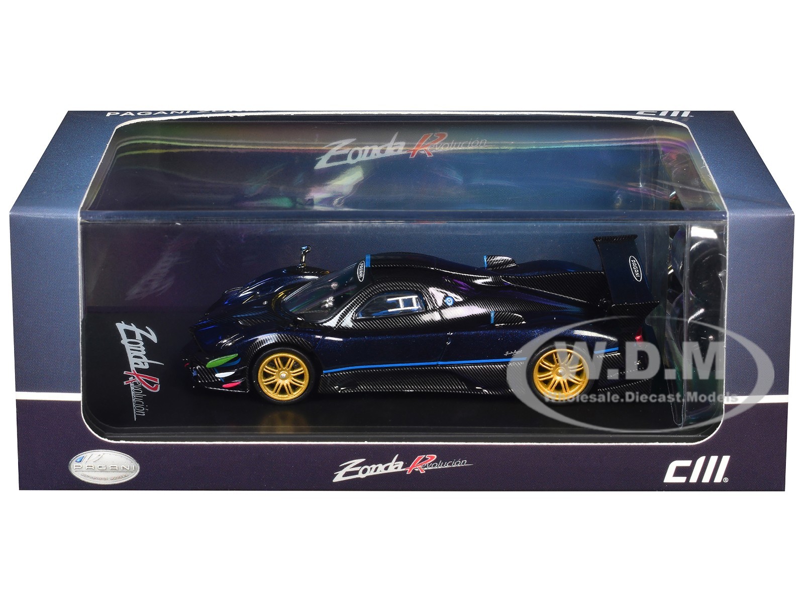 PAGANI ZONDA REVOLUCION DARK BLUE W/EXTRA WHEEL 1/64 CM MODEL CM64-REVOLUCION-BL