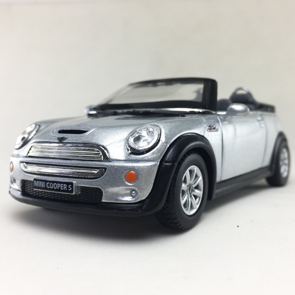New 5″ Kinsmart Mini Cooper S Convertible Diecast Model Toy Car 1:28 Silver