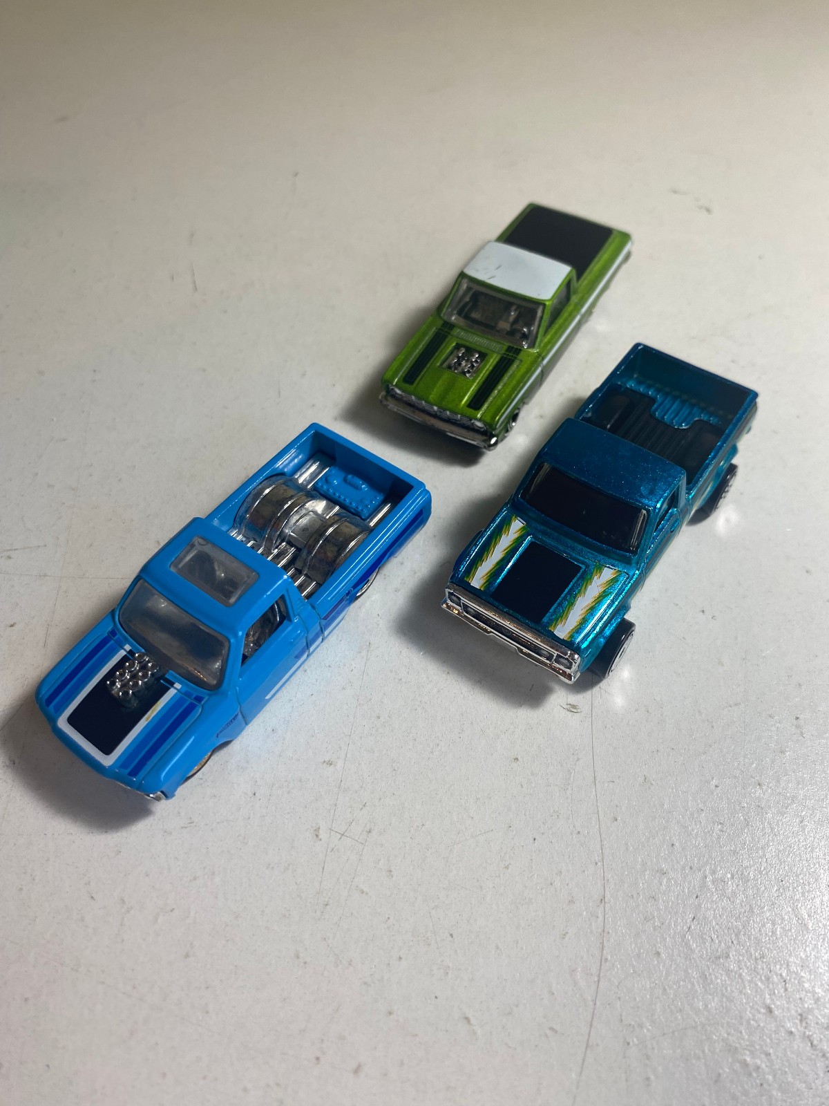 Hot Wheels 72 Chevy Custom LUV Mazda REPU DTX00 65 Ranchero Lot of 3 Loose 1/64