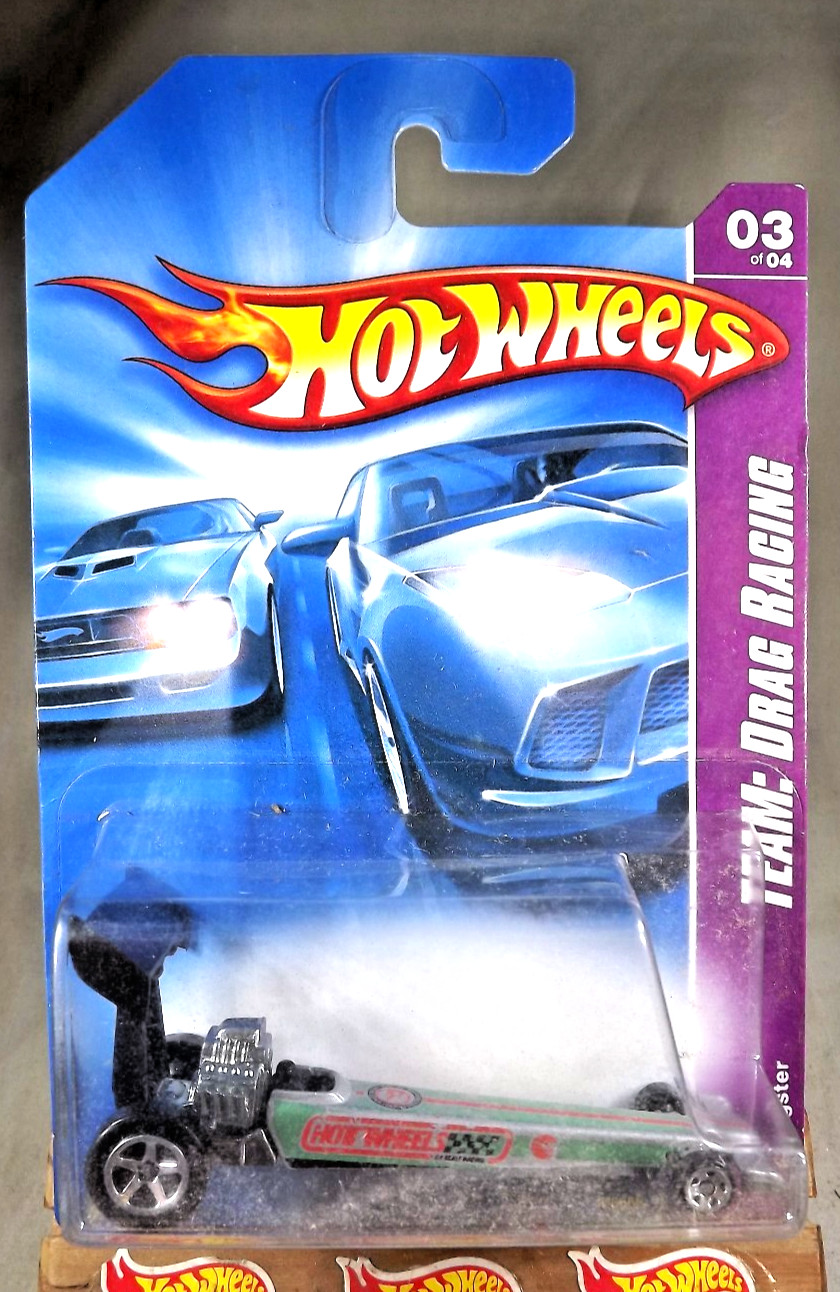 2008 Hot Wheels #159 Team: Drag Racing 3/4 DRAGSTER Gray w/Chrome 5 Spoke Wheels