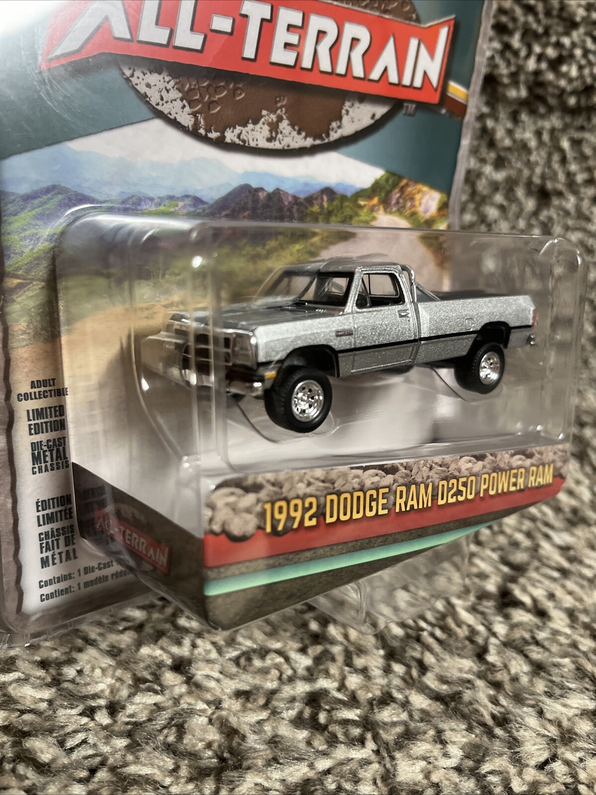 1:64 Greenlight 1992 Dodge Ram D-250 Power Ram Silver Diecast NEW!!