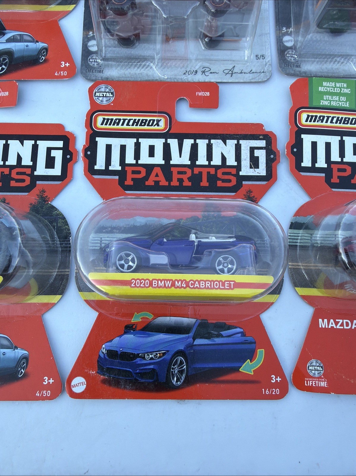 MATCHBOX MOVING PARTS LOT OF 12 CARS BMW Mazda Bentley Mercedes Land Rover Ram
