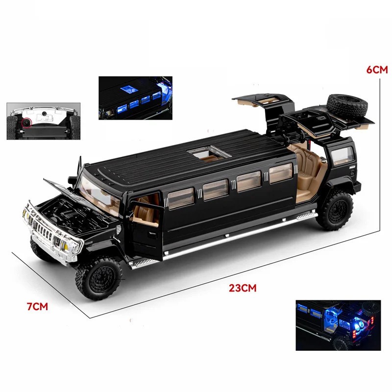 1:32 Extended Version HUMMER H2 Alloy Car Model Diecast Metal Vehicles Car Model