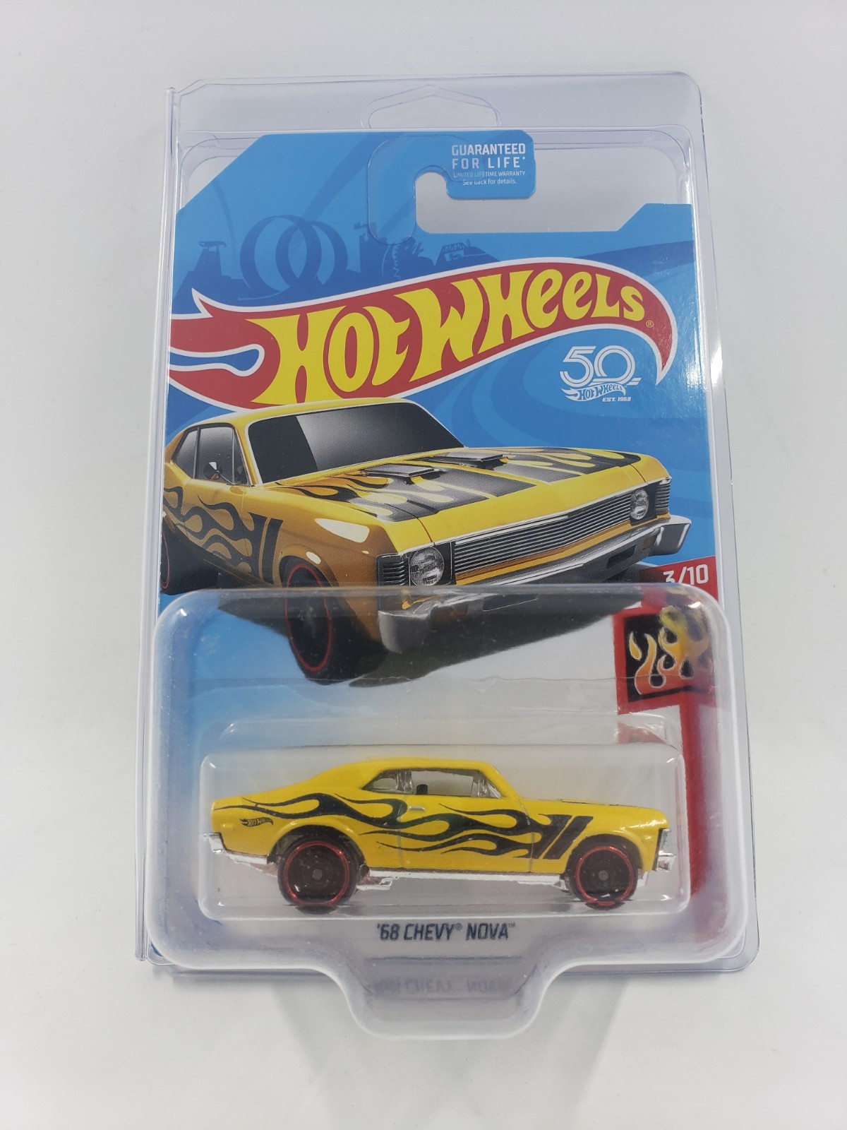 2018 Hot Wheels 68 CHEVY NOVA Yellow ?/365 EXCELLENT CARD Kmart Color