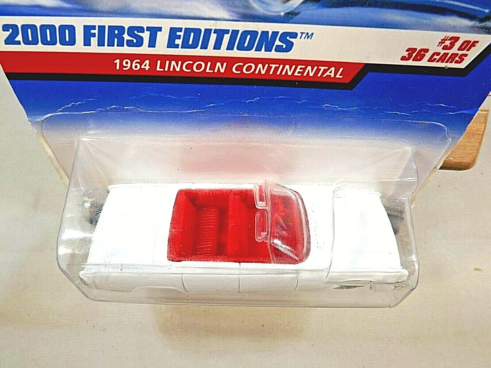 2000 Hot Wheels #63 First Editions 3/36 ’64 LINCOLN CONTINENTAL White w/Lace Sp