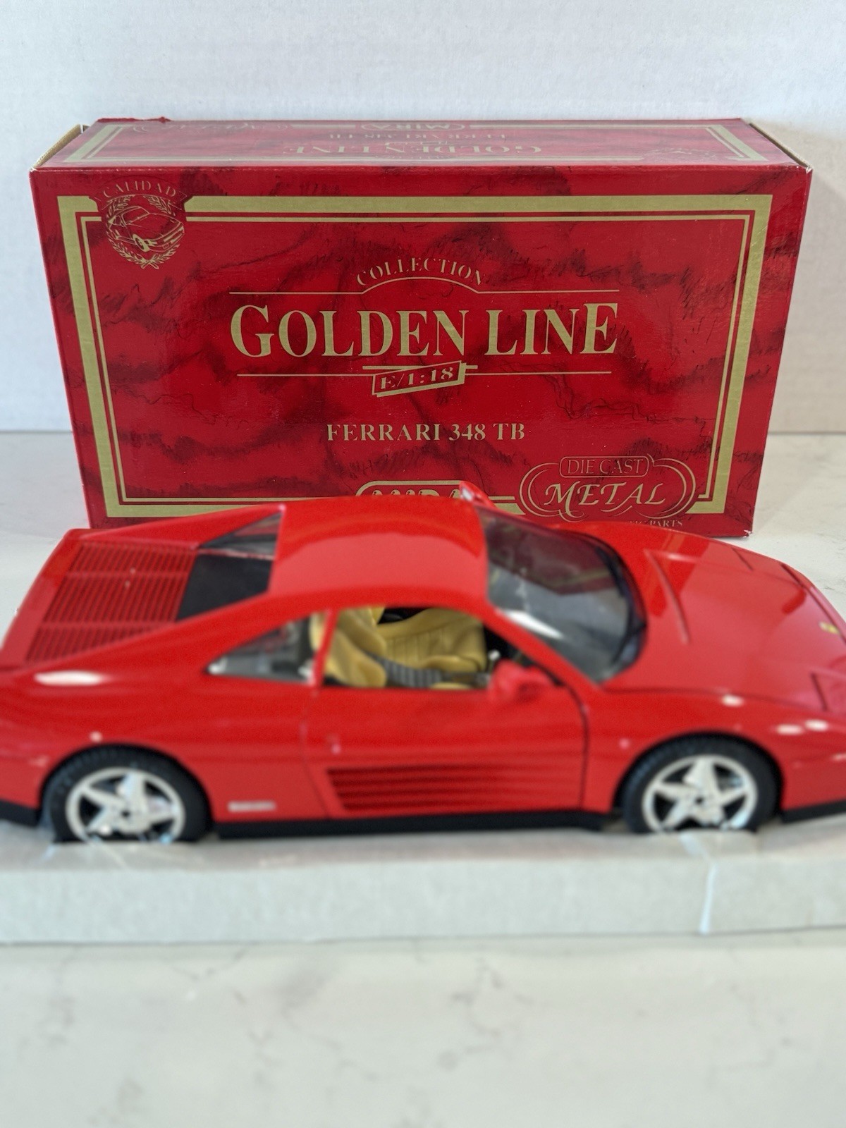 1:18 MIRA GOLDEN LINE COLLECTION RED FERRARI 348 TB #R6301 NEW IN BOX