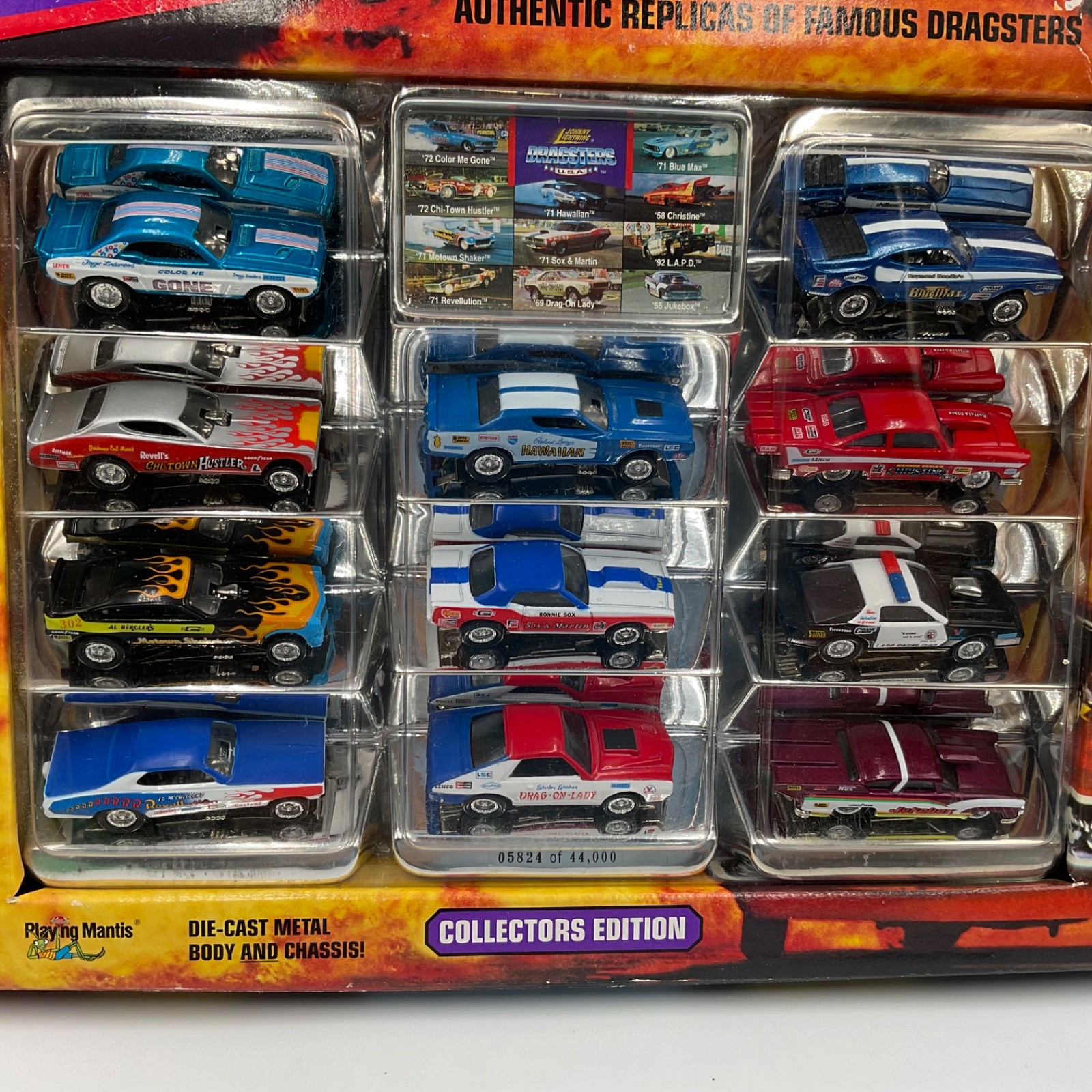 JOHNNY LIGHTNING DRAGSTERS USA 11 CAR SET – VINTAGE FUNNY CARS – NEW IN PACKAGE!