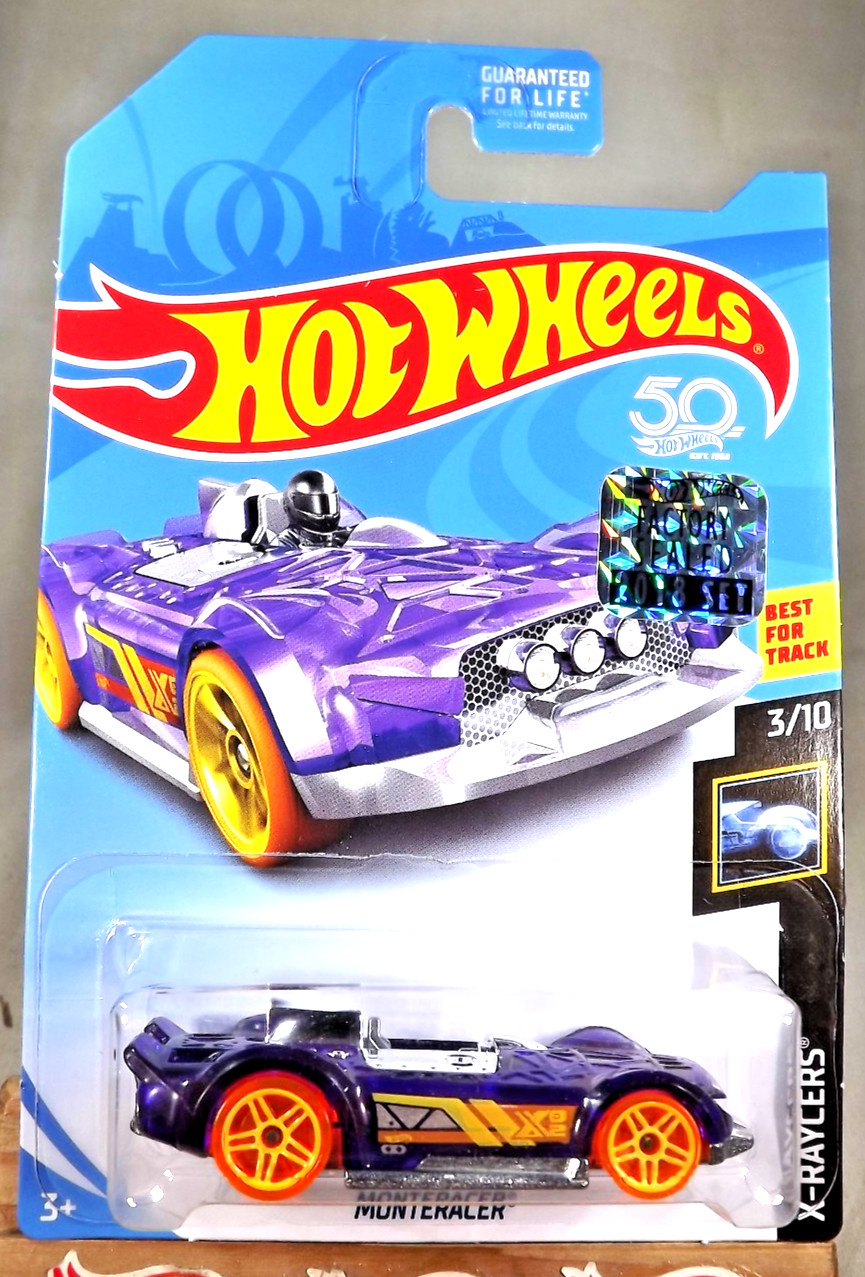 2018 Hot Wheels Kroger Exclusive X-Raycers 3/10 MONTERACER Purple w/OrangeWheels