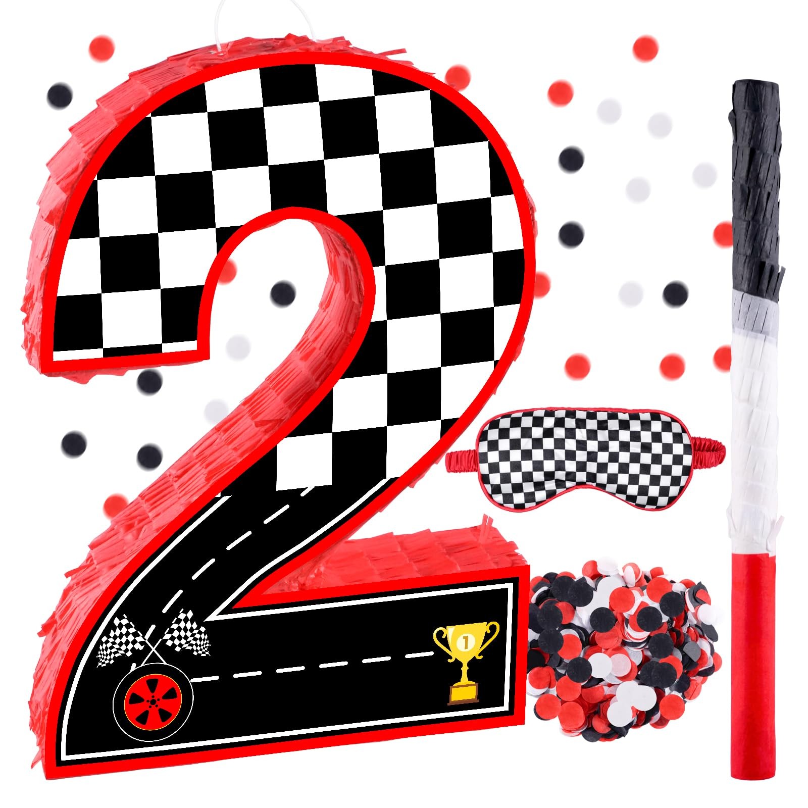 RUISUER 16in Number 2 Race Car Piñata
