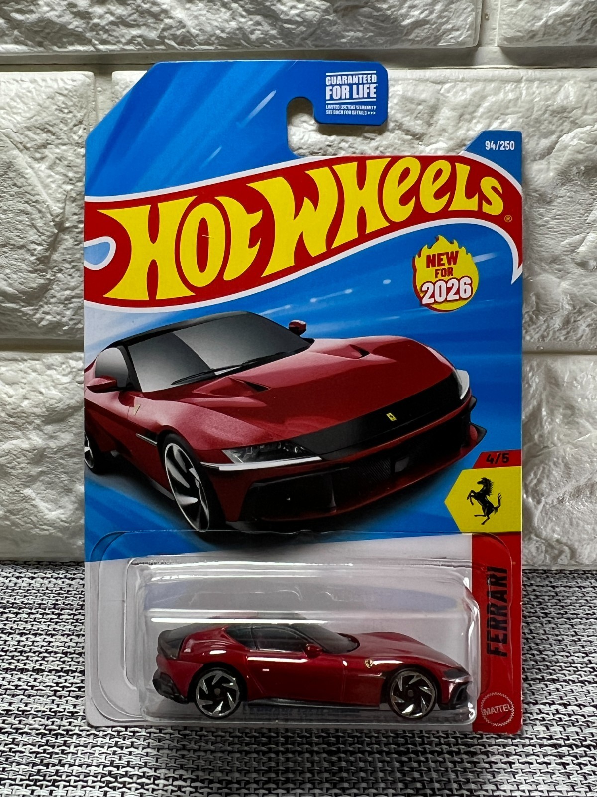 Hot Wheels Ferrari 4/5 Ferrari 12Cilindri 94/250 New For 2026 Red