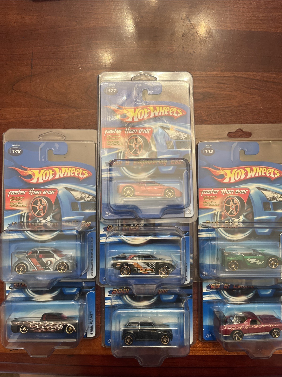 2005 HOT WHEELS FASTER THAN EVER LOT OF 7 VARIOUS CARS FTE NIP FREE SHIPPING