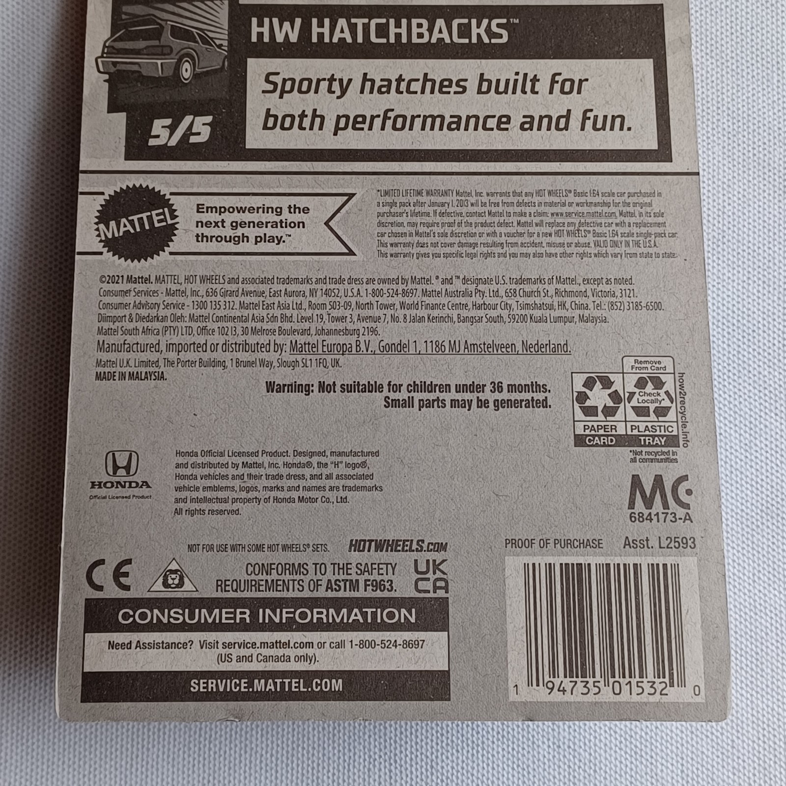 2021 HOT WHEELS *’99 HONDA CIVIC TYPE R (EK9)* *RYU’S RIDES* *VERY RARE* SEALED