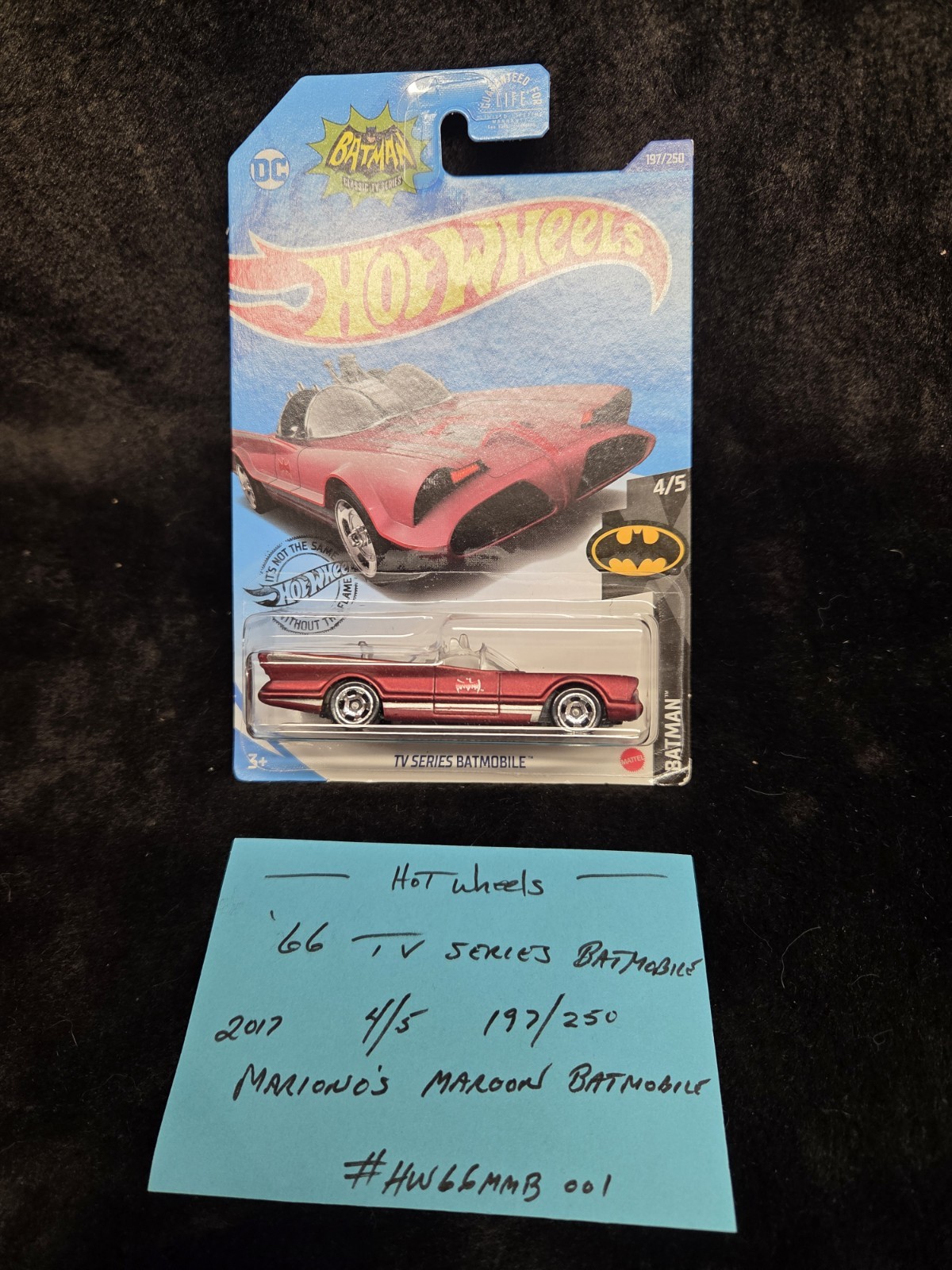 Hot Wheels TV SERIES BATMOBILE Kroger Exclusive Matte RED #HW66MMB 001