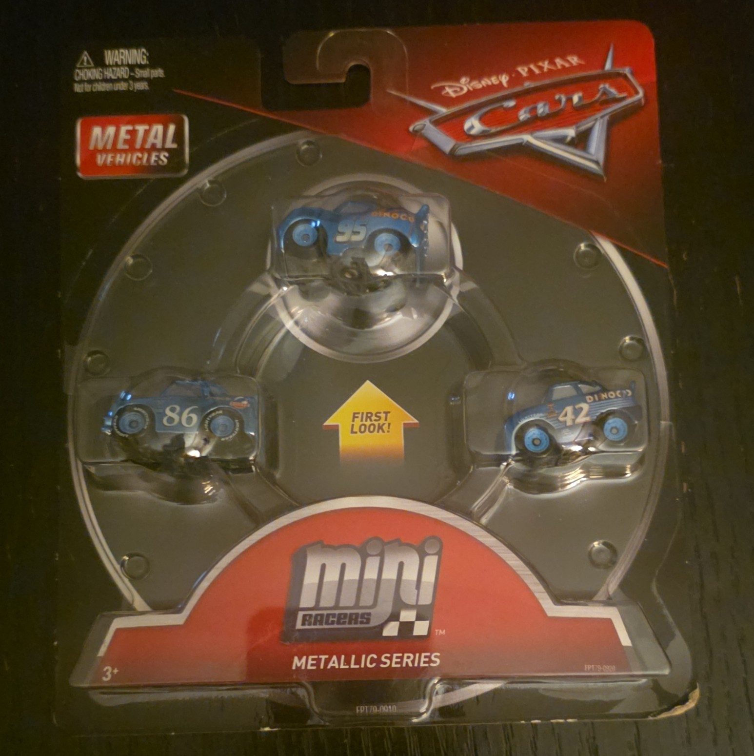 Mattel Disney Pixar Cars Mini Racers Metallic Series 3-Pack Metal Blue Unopened