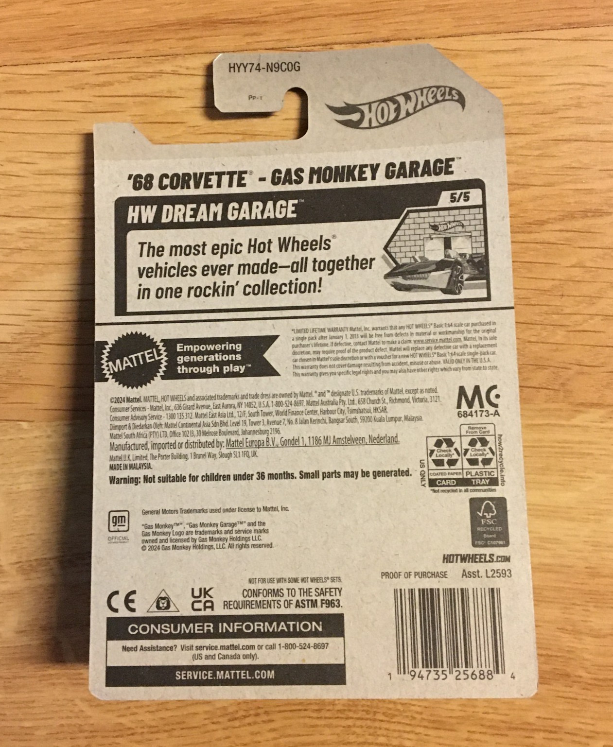 Hot Wheels ’69 CORVETTE Gas Monkey Garage Super CUSTOM Real Riders Wheel Swap