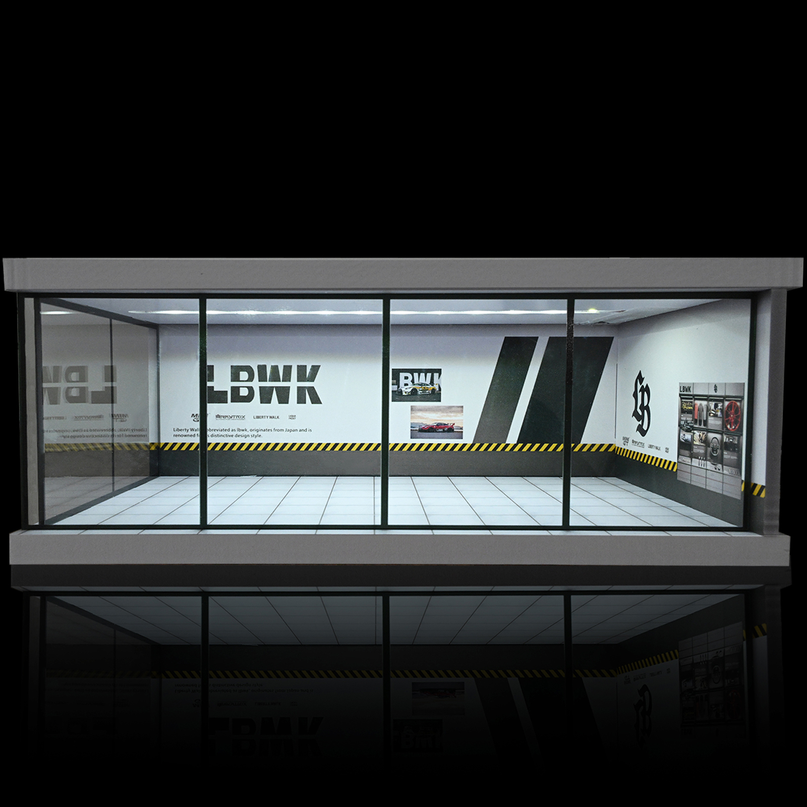 Diorama 1/64 Car Garage Model LED Lights City Car Showroom Scene Model Display