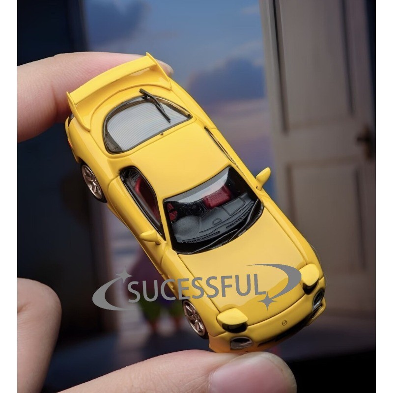 1/64 Scale JDM Mazda RX7 FD3S A-Spec Yellow Diecast Metal Car Model FH
