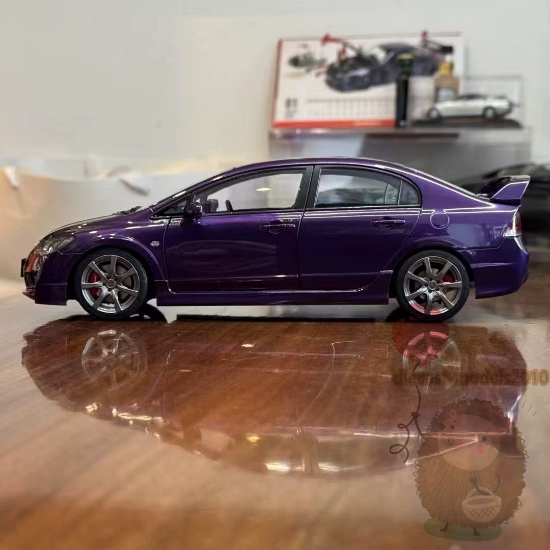 MH 1:18 Honda Civic Type R FD2 2007 Alloy Model Car Hobby birthday Gifts Purple