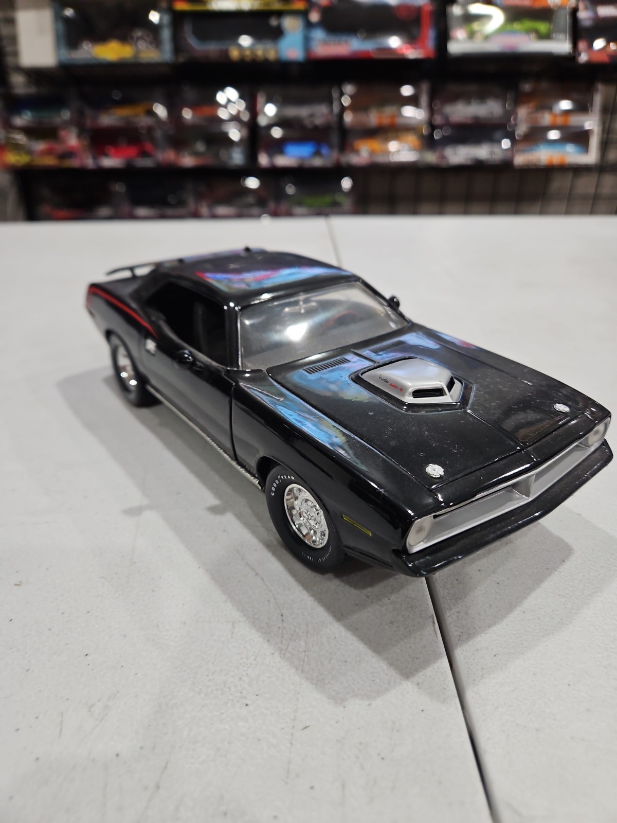 Loose 1/18 Ertl American Muscle 1970 Cuda 440-6 Black VG Condition Coll. Ediion