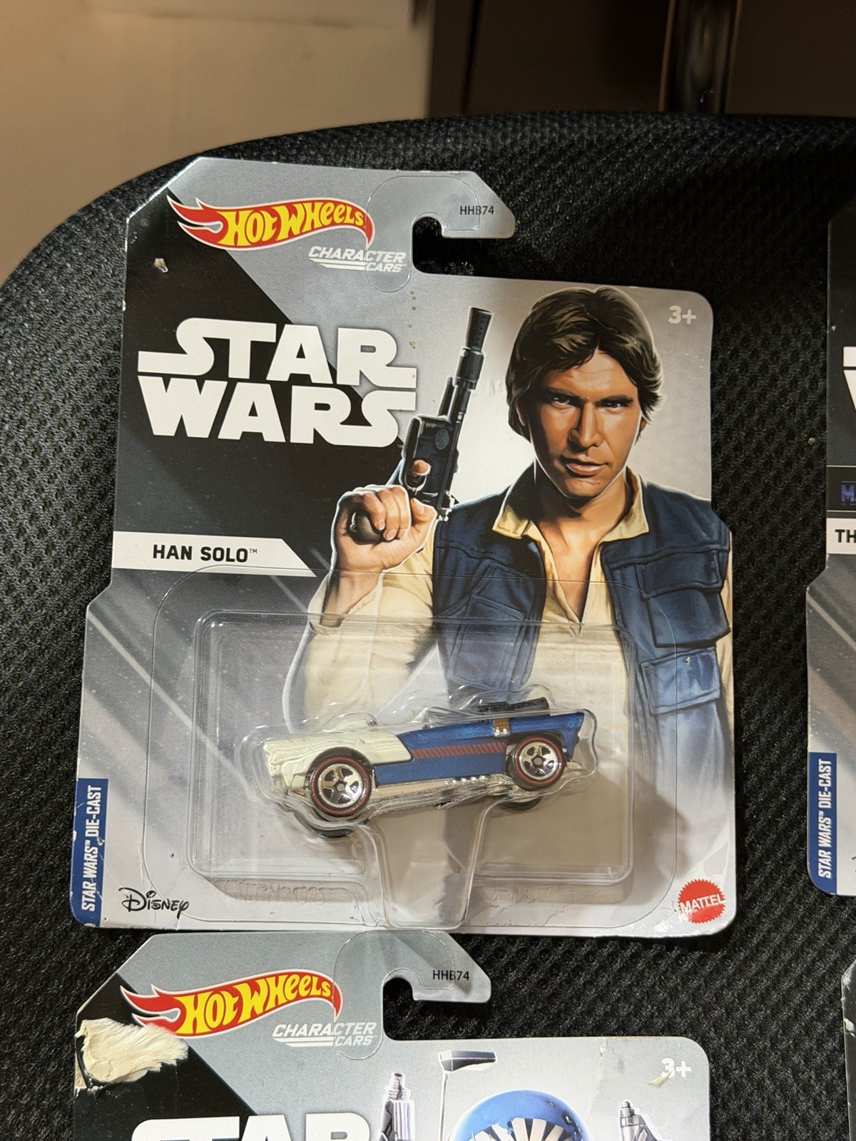 Hot Wheels Star Wars Character Cars Diecast Lot of 4 Han Solo & More Unopened