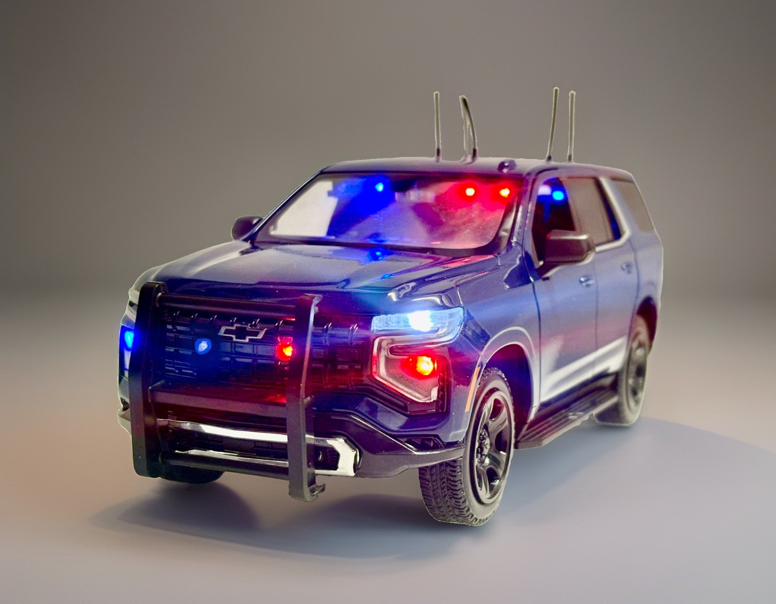 Unmarked Dark Blue NYSP Chevy Tahoe FBI ICE CIA Police SUV WORKING LIGHTS 1/24
