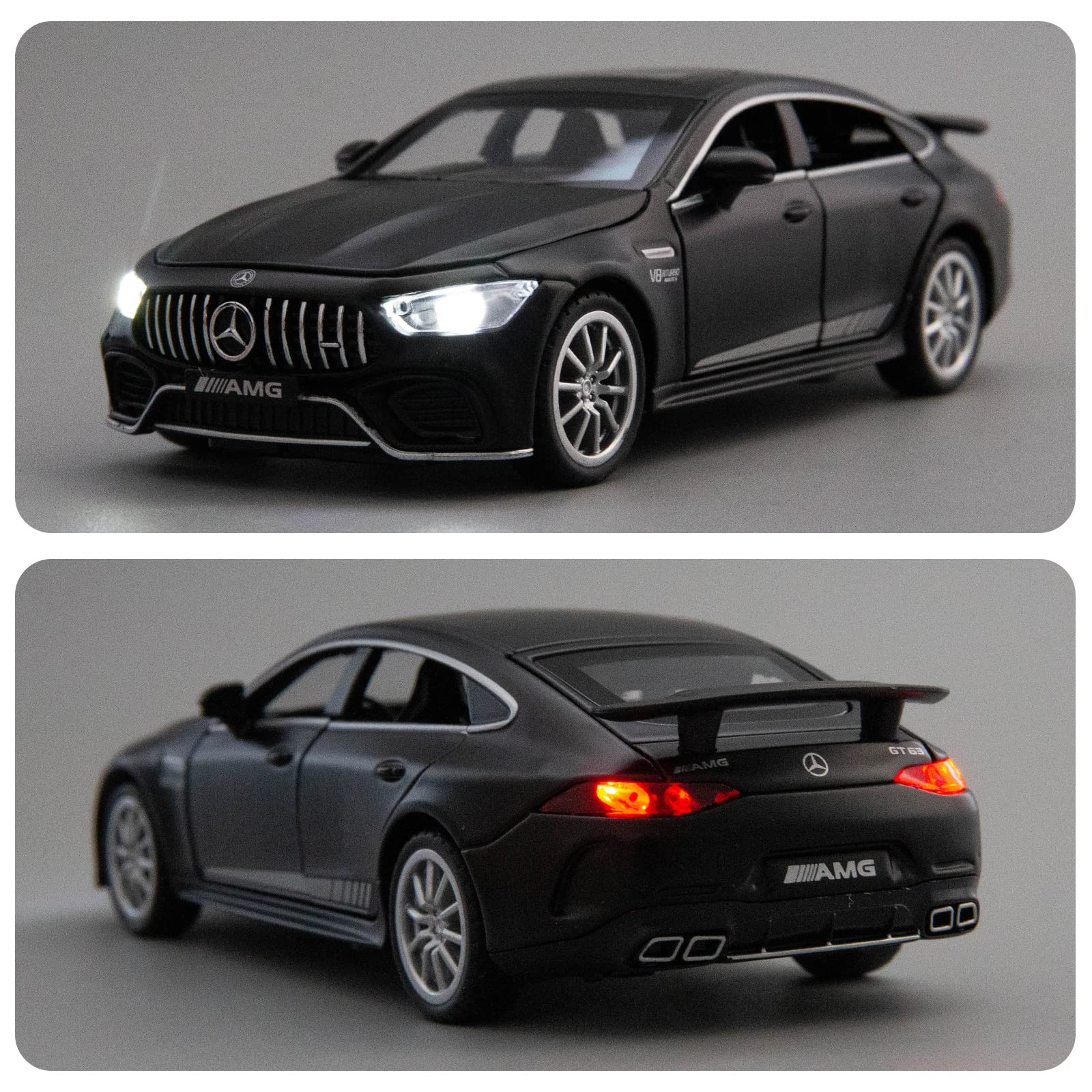 1/32 AMG GT63 Model Car Alloy Diecast Pull Back Toy Car with Sound and Light Doo