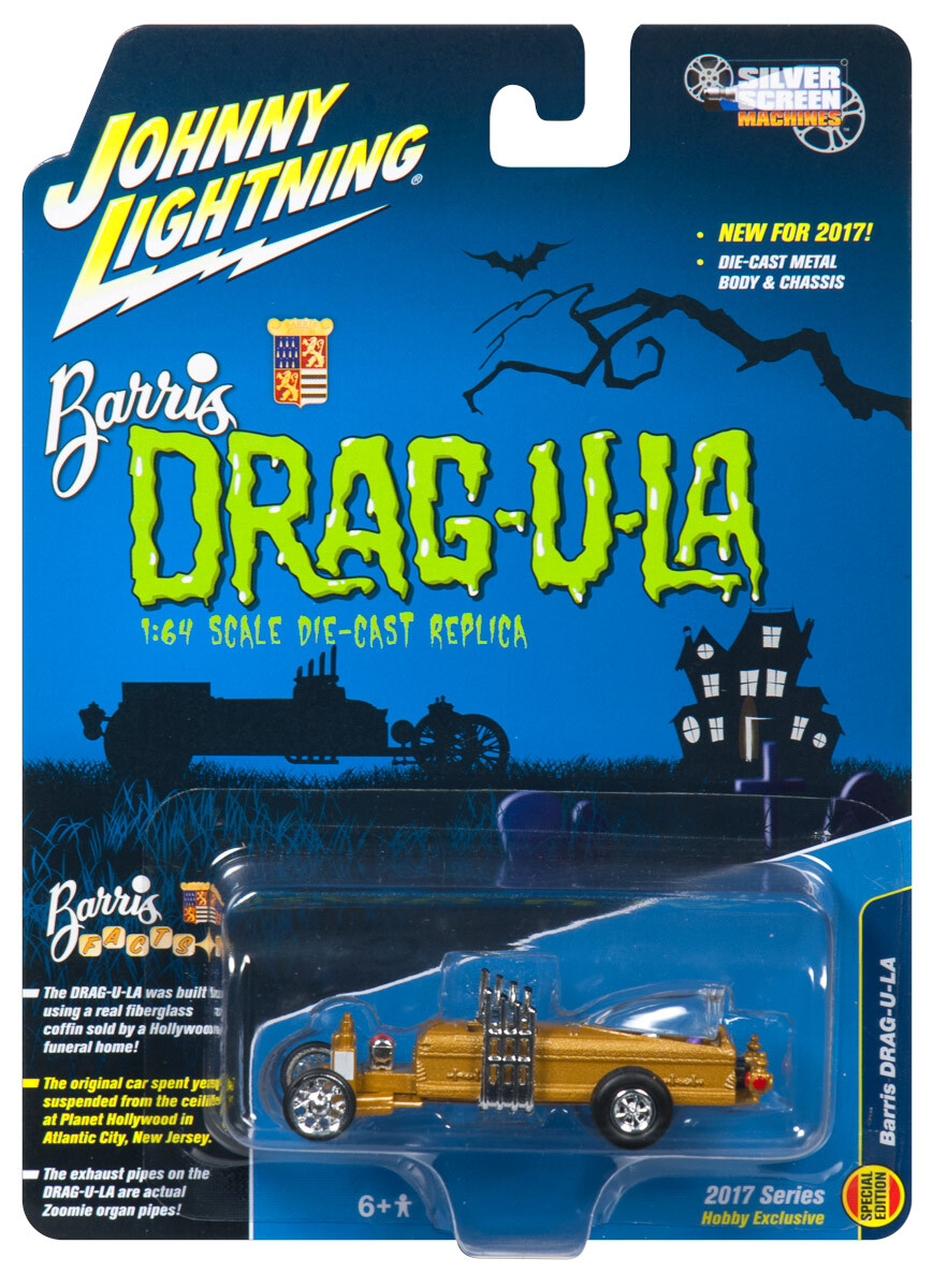 Johnny Lightning *THE MUNSTERS* Barris Koach & Drag-u-la Hollywood Car Set *NIP*