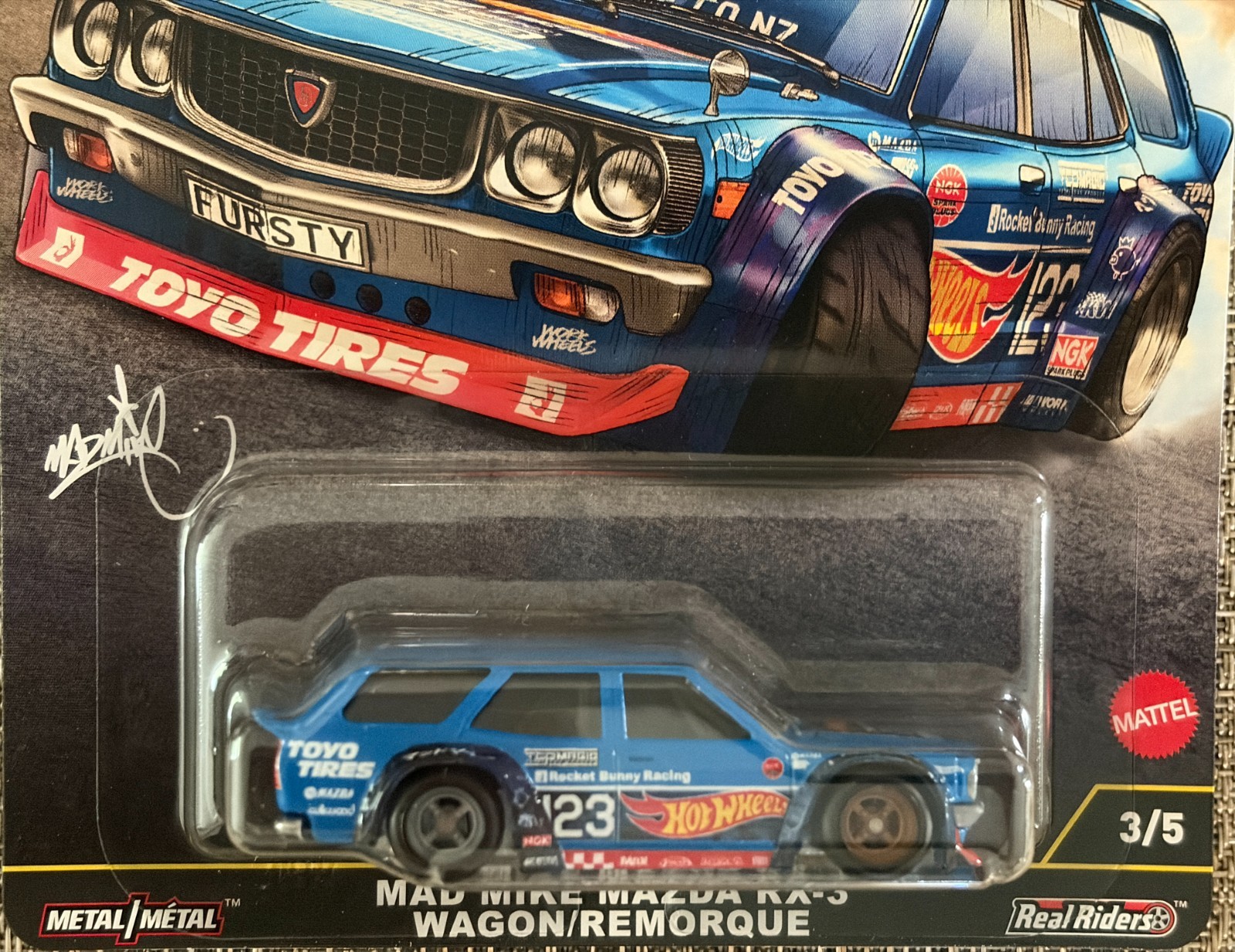 Hot Wheels Premium Ronin Run 2 , Mad Mike Mazda RX-3 Wagon , Free Shipping !
