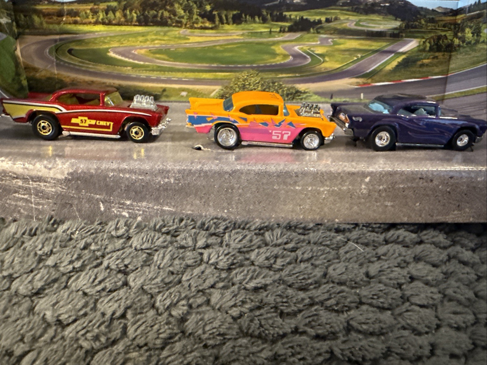 Hot Wheels 57′ Chevy Hot Rod Metal Flake Maroon Red GHO Cal Custom Editors Choi
