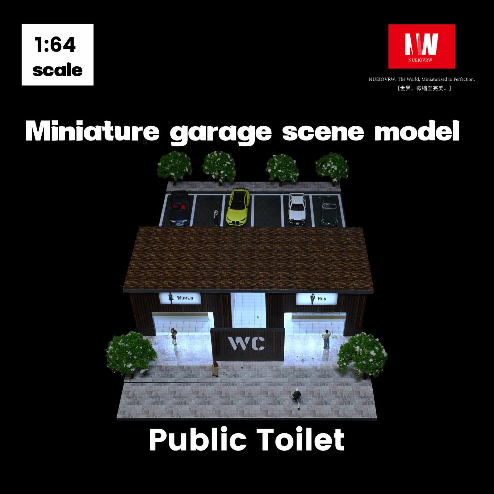 Diorama Diecast 1/64 Scale Garage Model City LED Street Buildings View Display