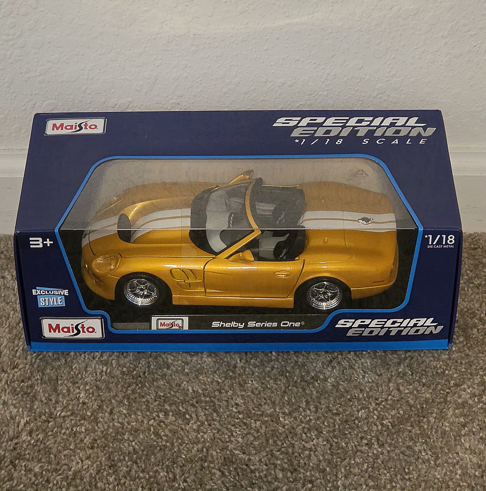 Shelby Series One 1:18 Maisto Exclusive Style Special Edition – Yellow, Diecast