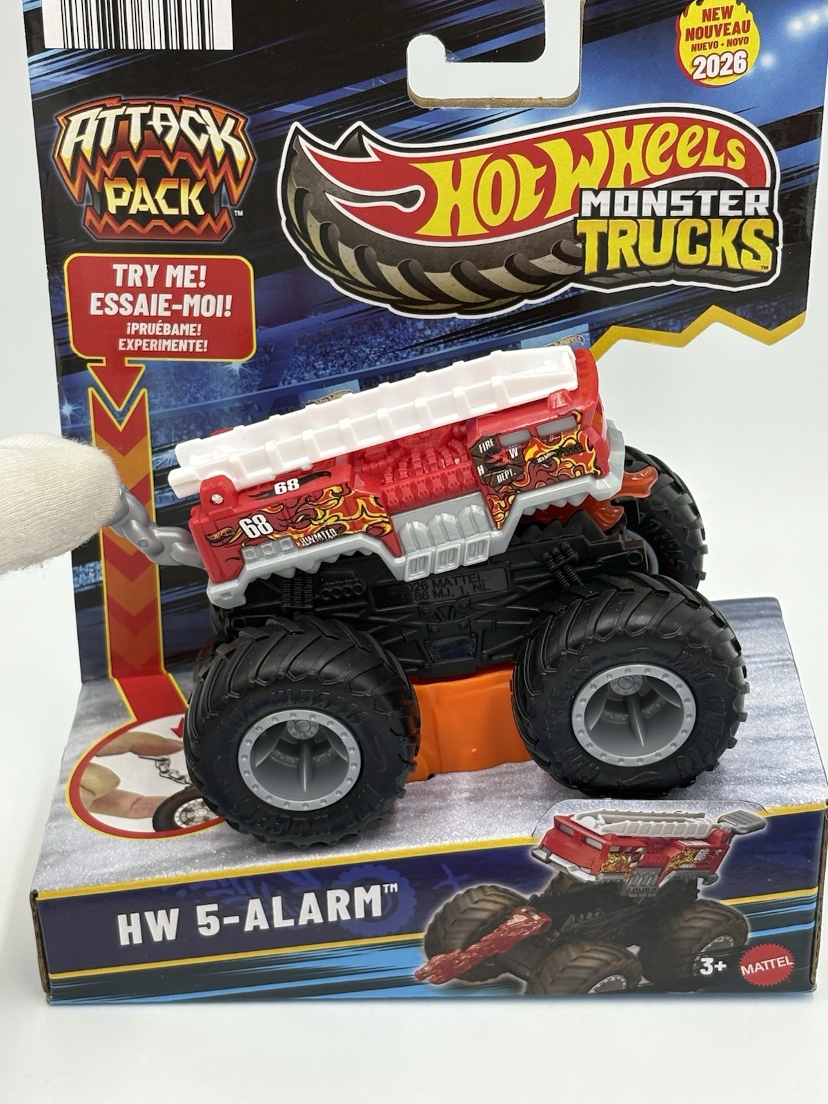 2026 Hot Wheels Monster Trucks Attack Pack HW 5-Alarm Red Fire Truck