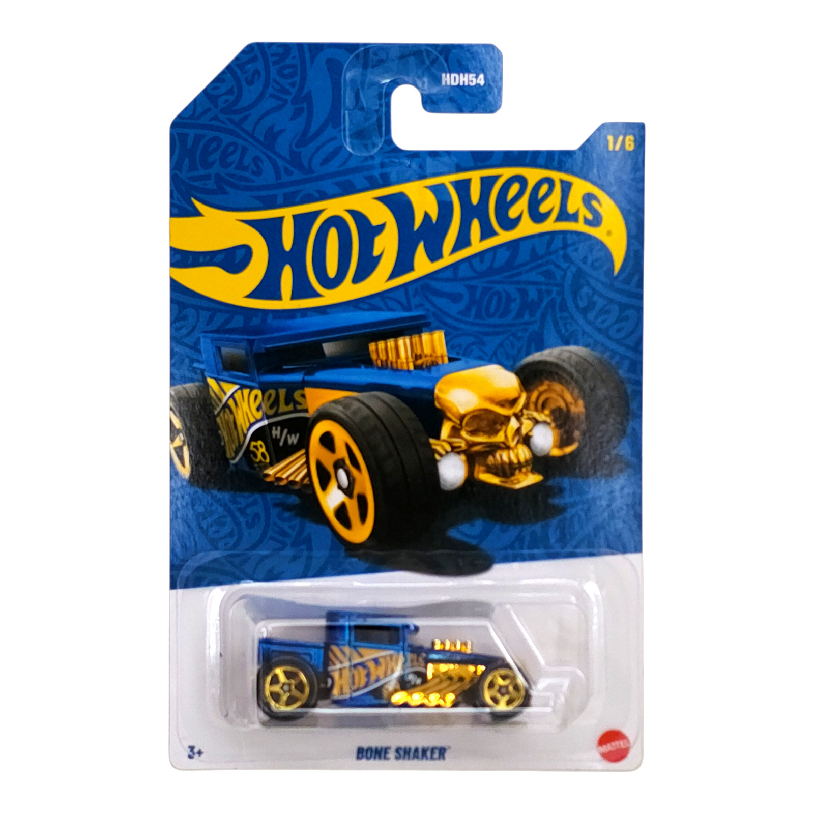 HOT WHEELS Bone Shaker Blue and Gold 58th Anniversary Hot Rat Rod JKX81 2026