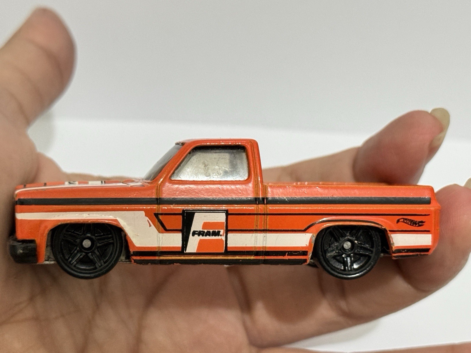 Hot Wheels 83 Chevy Silverado Orange Fram Loose (2 Pcs)