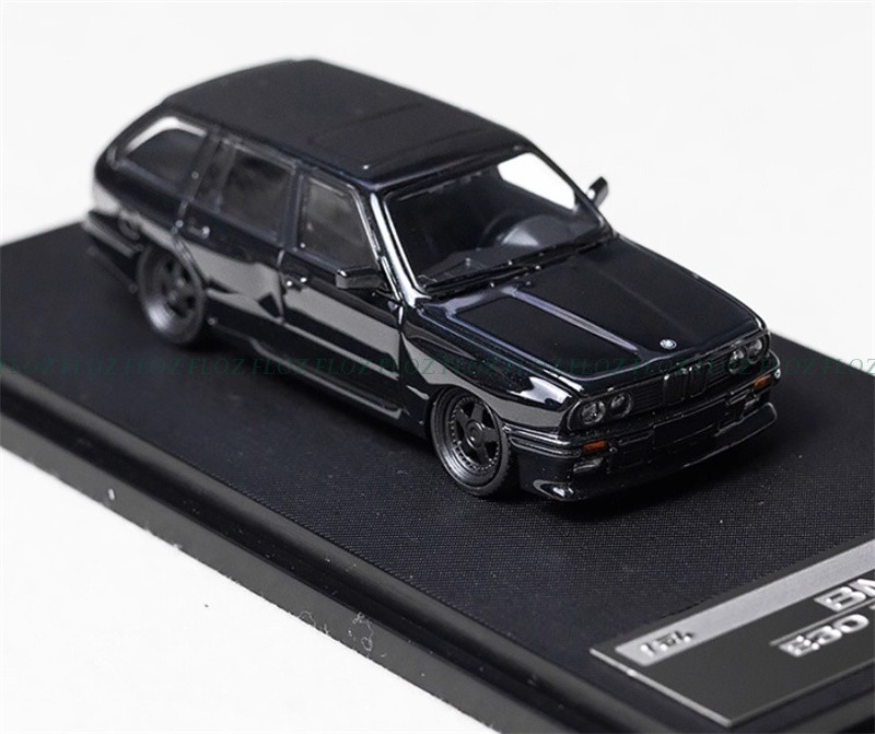 Mortal BMW E30 3 Series Touring Lowered Version Black Wheel LTD 1:64 Pre-built