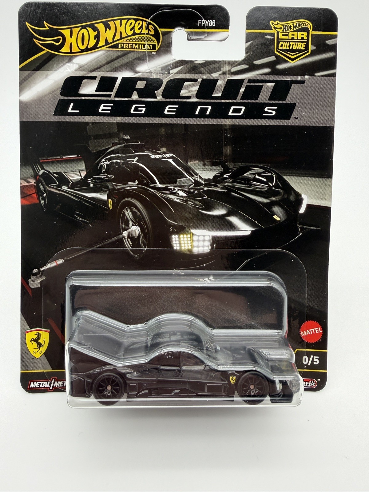2025 Hot Wheels Premium Circuit Legends Ferrari 499P Black CHASE 0/5 w/Protector