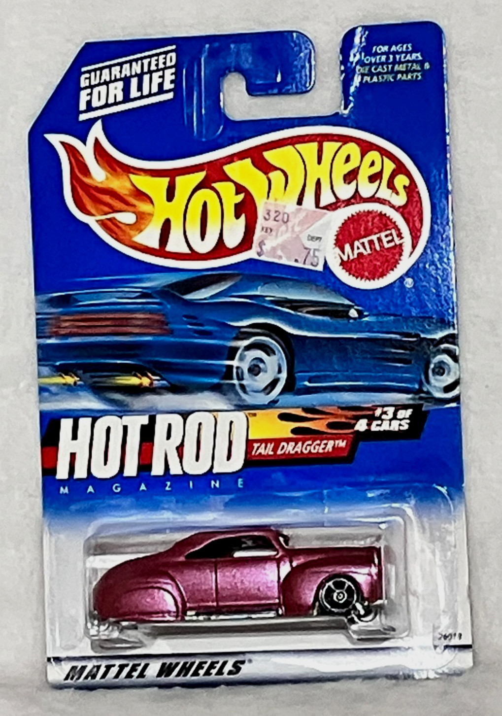 Hot Wheels Custom Tail Dragger Metallic Red Foil / Wheel swap Nice!